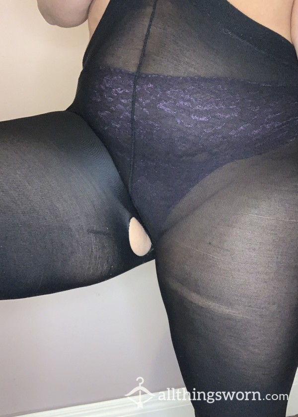 🧦👠 Very Old & Worn Nylon Black Tights/Pantyhose 👠🧦  48 HOURS WEAR