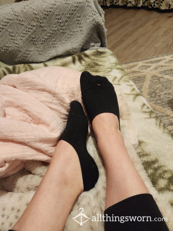 Black No-show Socks. Well Worn With Holes In The Toes 🥵🧦