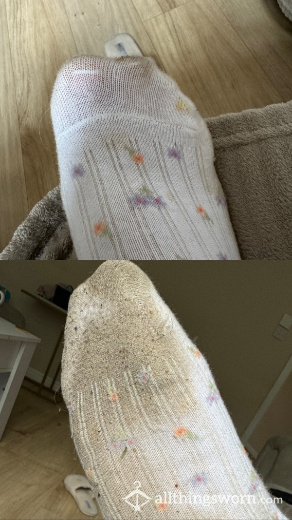 1 Week Wear Cute Spring Socks. Size 8