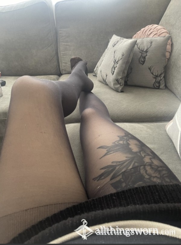 15 Denier Black And Tan Tights Available