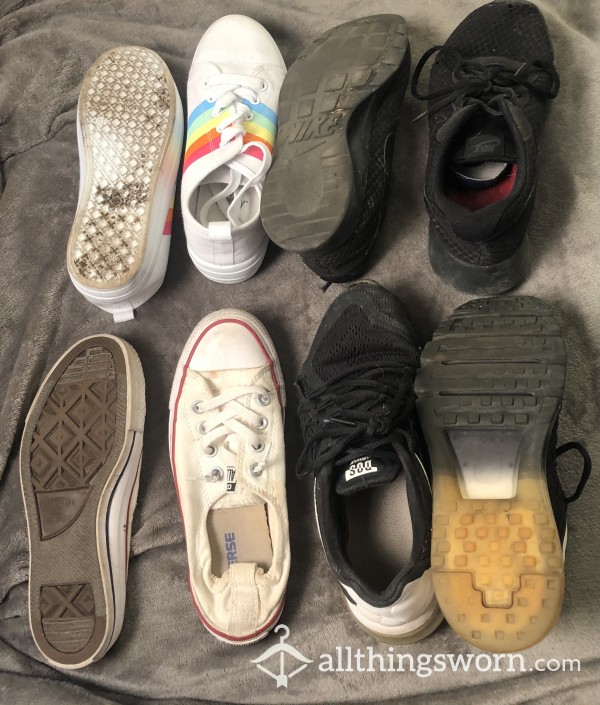 15 Weeks Pregnant: Bundle Deal Of Old Worn Out Sneakers