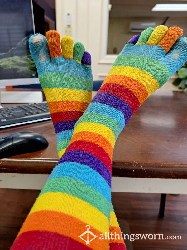 2 Day Rainbow Toe Socks