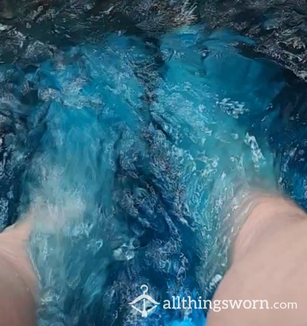 2 Plus Minutes Of Video Collage Of Over 24 Images Of Bare Feet With Blue Painted Toes Soaking In A Blue Spa For Your Viewing Pleasure Set To Calm Relaxing Piano Solo Music, The First Star By