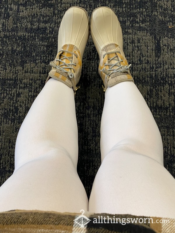24 Hour Feet Stained White Tights