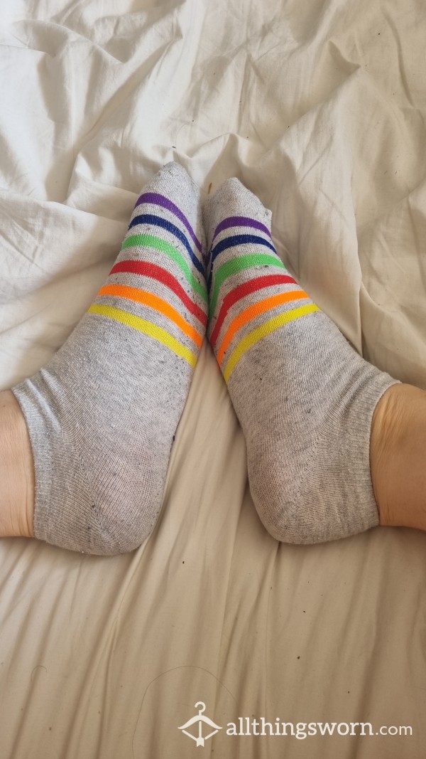 24hr Wear Grey And Rainbow Pop Socks. BUNDLE AVAILABLE!