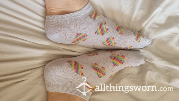 24hr Wear Rainbow Heart Pop Socks. BUNDLE AVAILABLE!