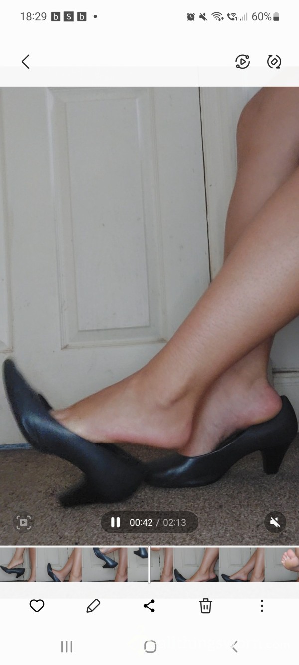 2min 13 - Barefeet In Heels With Red Toe Polish