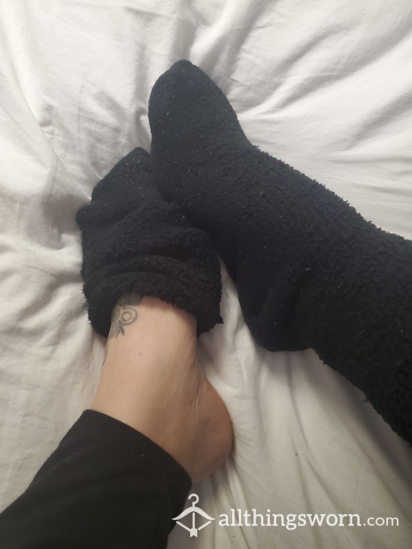3-Day Stinky Fuzzy Black Socks