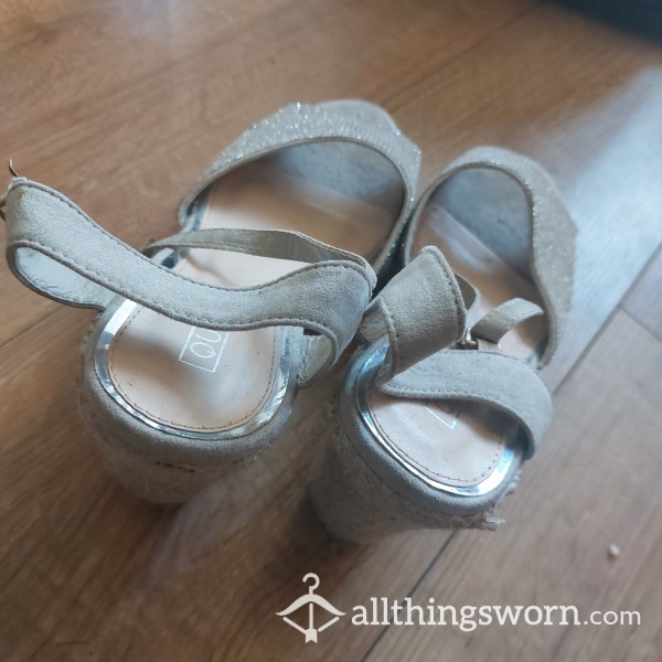 4 Year Worn Diamante Wedge Sandal Heels