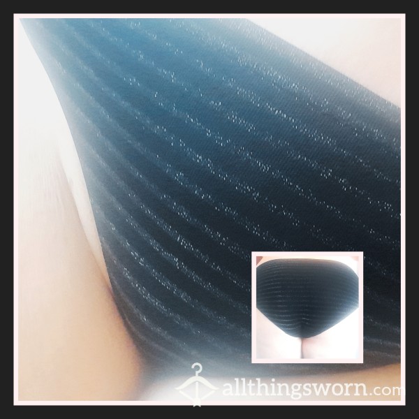 48 Hour Wear Victoria's Secret Black & Gold Shimmer, Slinky Full Back Panties
