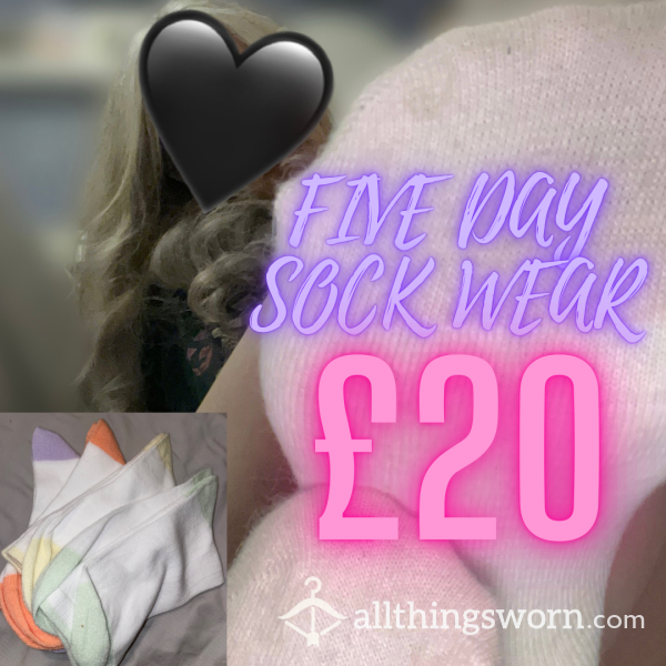 5 Day Sock Wear 🖤🦶🏼£20, Free Uk Discreet Postage And Vacuum Sealed 🖤