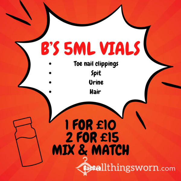 5ml Vials- Spit, Hair, Urine, Toe Nails