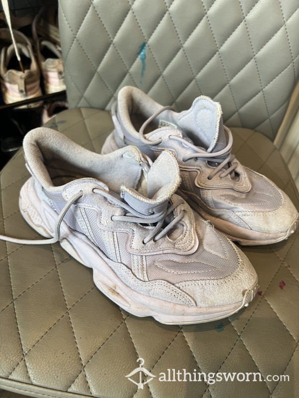 Adidas Ozweego Sneakers/trainers RARE Lilac Colour! Seriously Well Worn, My Everyday Trainer For Nearly 2 Years! Battered 👏👏