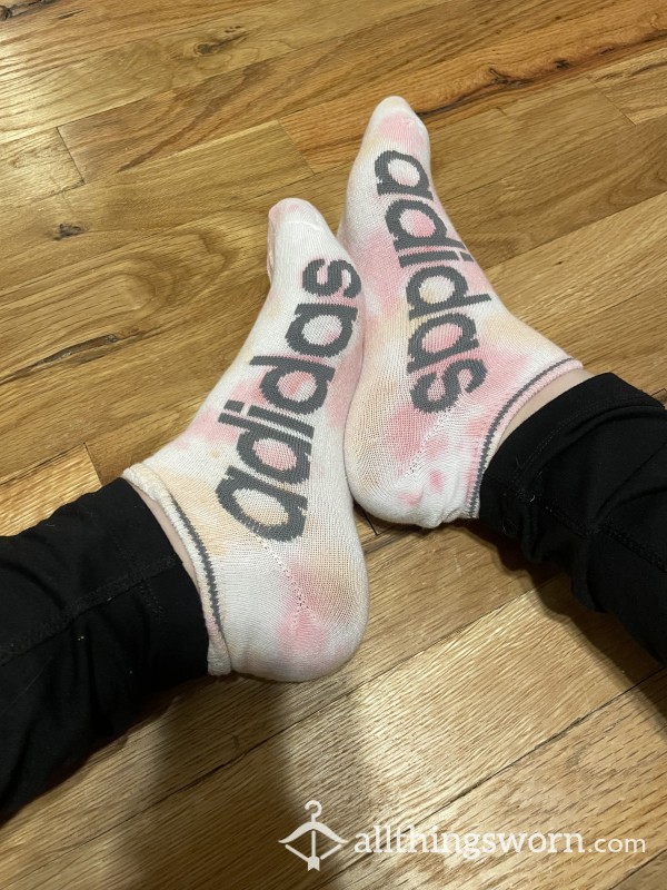 Adidas Pink Tye Dye Ankle Socks