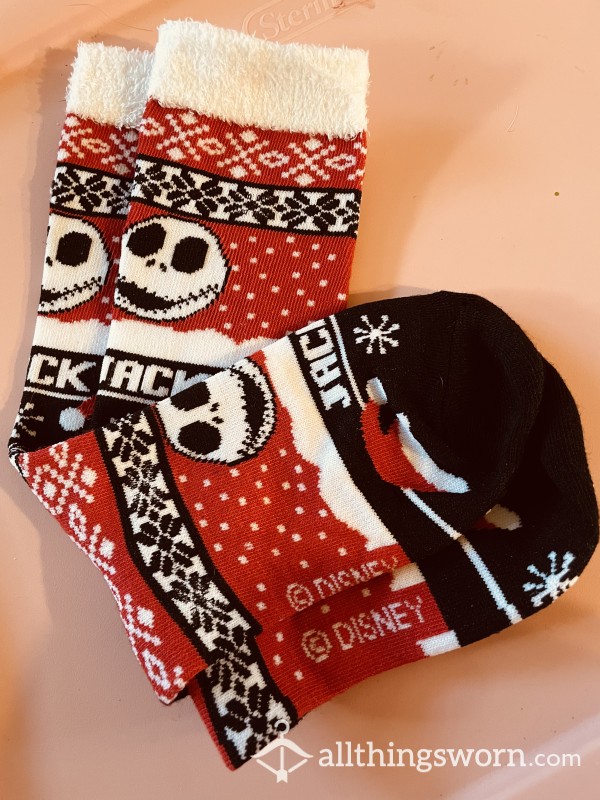 Adorable & Fluffy Nightmare Before Christmas Socks New & Unworn!