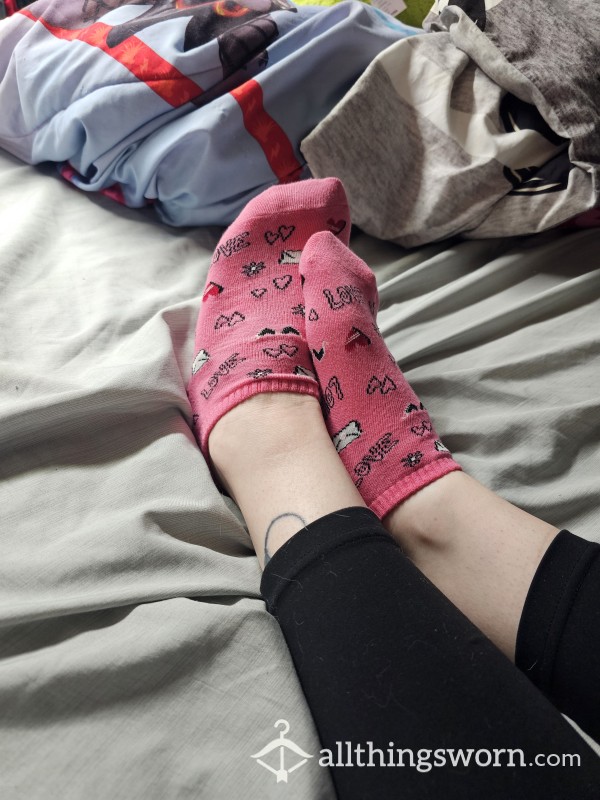 Adorable Pink Valentines Day Themed Socks