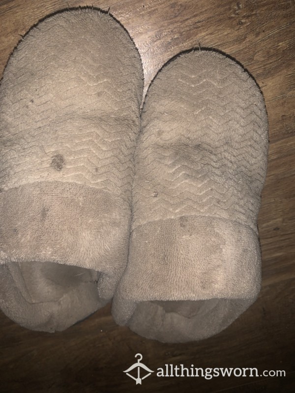 After Bath Slippers, With Hard Bottoms, Dirty From Cabin And Everyday Wear