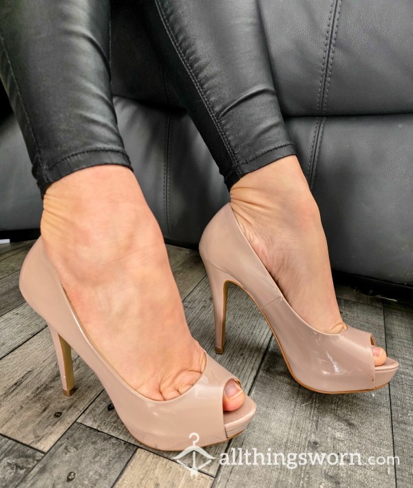 Alex's Worn Pink Evening Fashion Heels For You Foot Fetish Lovers  Slight Vinegary Smell From My Sweaty Feet
