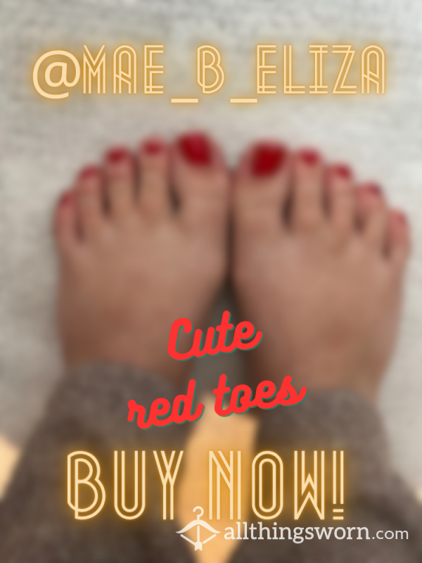 Cute Feet | Red Toes | Size 8