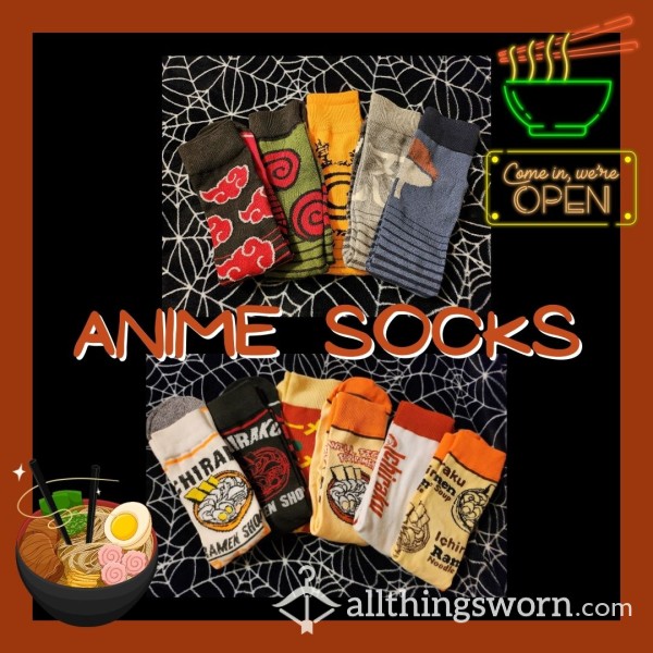 Anime Ramen Socks -- 12 Pairs (1 Week Wear)