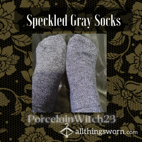 Ankle Socks: Gray Speckled