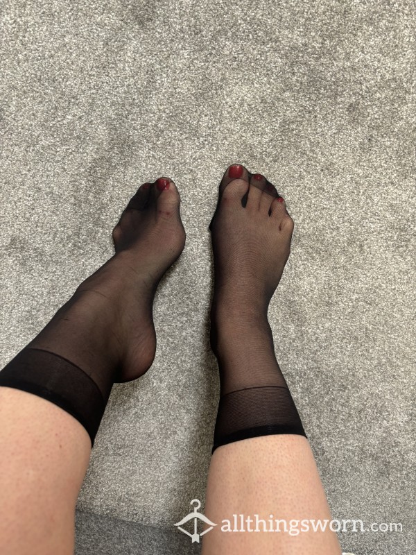 Ankle Stockings Black Stinky Well Worn