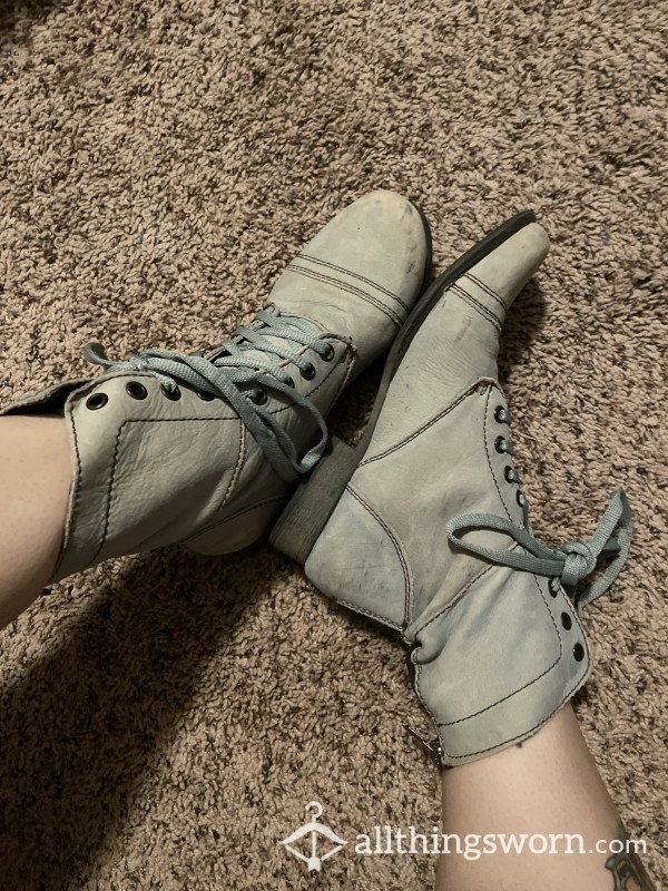 Baby Blue Combat Boots