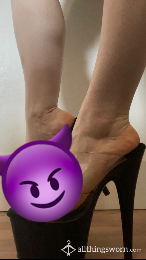 Bare Feet And Toes Close Up Shots In 7 Inch Stripper Heels