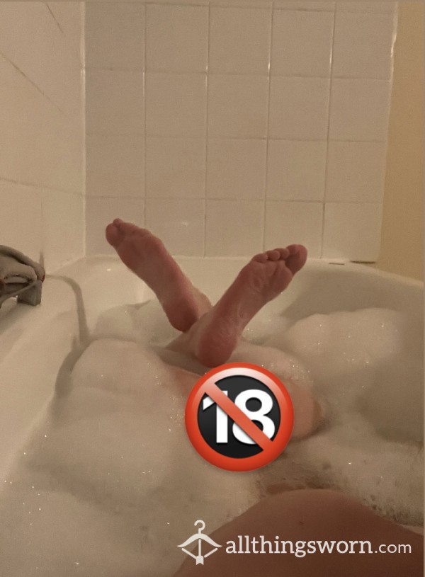 Bath Time Foot Fetish Photos ** Bathtub Photoshoot With Titties, Ass And My Soles, Crinkled Soles**