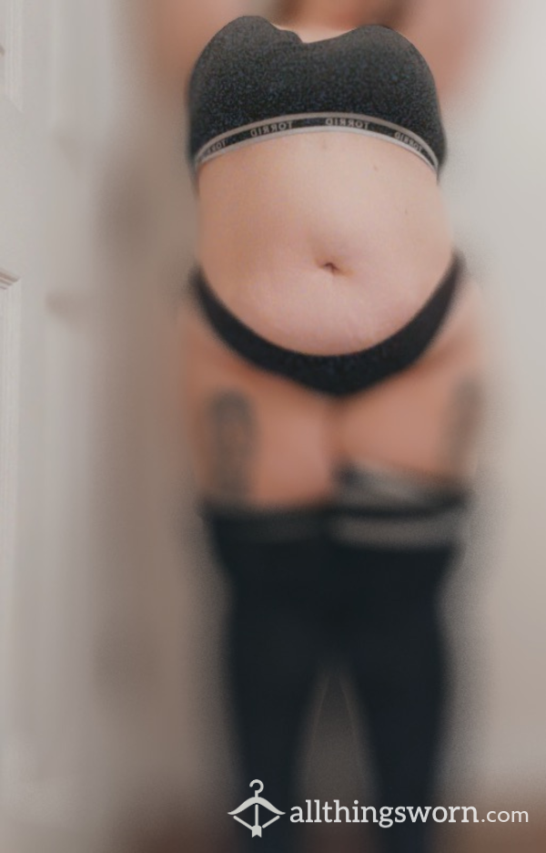 BBW Showing Off For You In Sexy Black Thong & Thigh Highs!