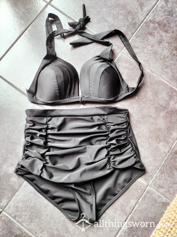Black 1950s Style Bikini Size XL