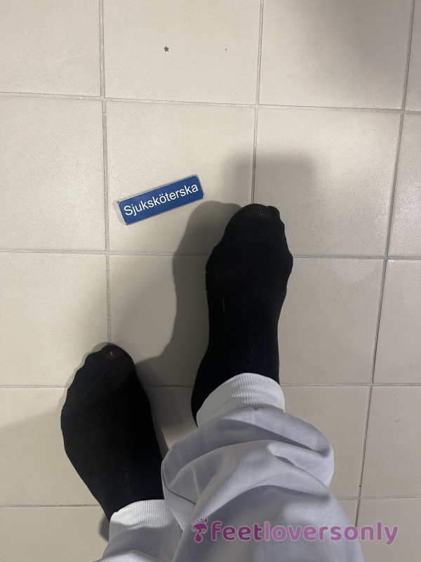 Black Ankle Socks, Worn 2 Days For My Work (nurse)