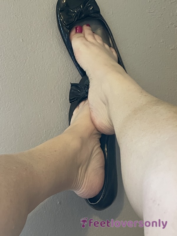 Black, Cute Bow Shoes, Stinky, Smelly Worn In