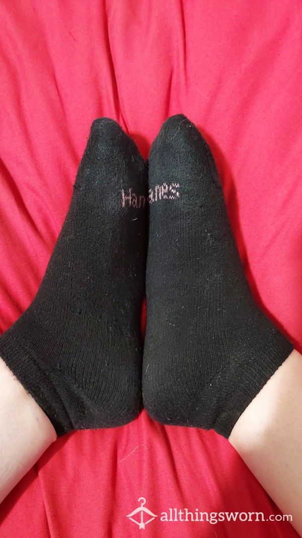 Black Dirty Ankle Socks