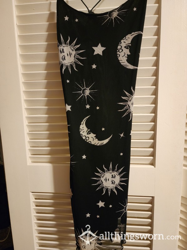 Black Dress With Moon Design