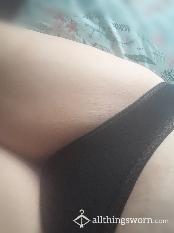 🖤 Black Full Panties With Sexy Lace Edging. 48 Hour Wear 🖤
