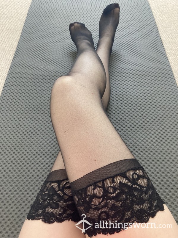 Black Hold-up Stockings - As Worn As You Would Like Them *still Available*