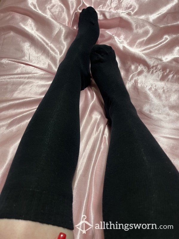 Black Knee High Socks Worn On My Pretty Feet 👣