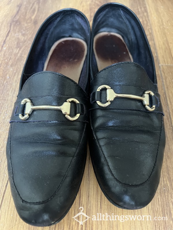 Black Loafers Size 8 - Well Worn With No Socks!