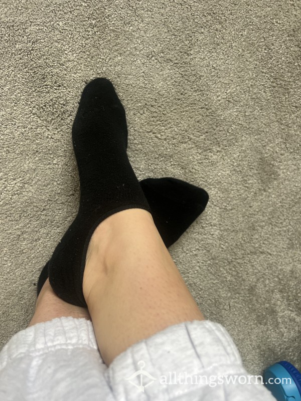 Black Low Trainer Socks Worn