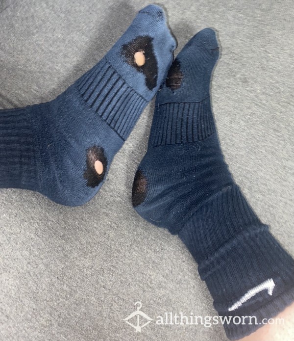 Black Nike Socks With Holes