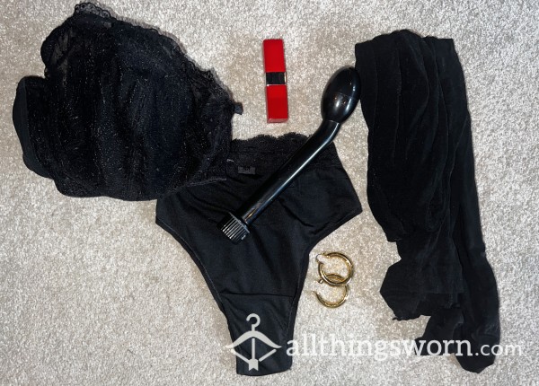 Black Noir Sissy Package  // Six Piece Package // Red Hot And Very Sexy