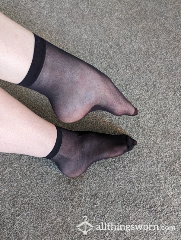 Black Nylon Ankle Socks