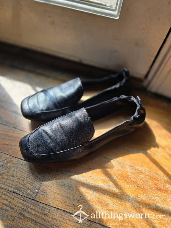 Black Pleather Loafers 💦 Very Sweaty