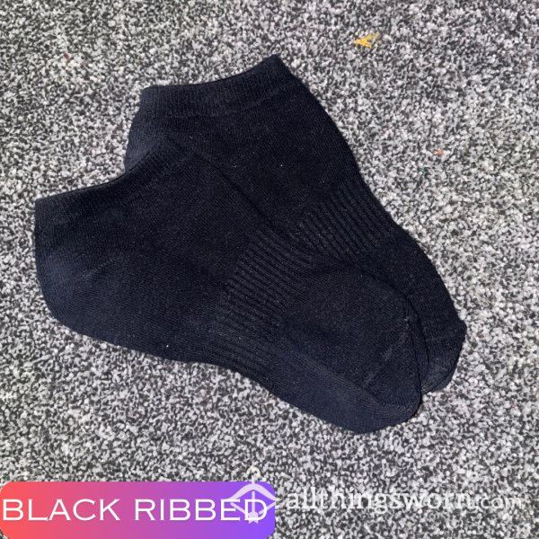 Black Ribbed Ankle Socks 🖤 1 Day Wear And 1 Workout Included