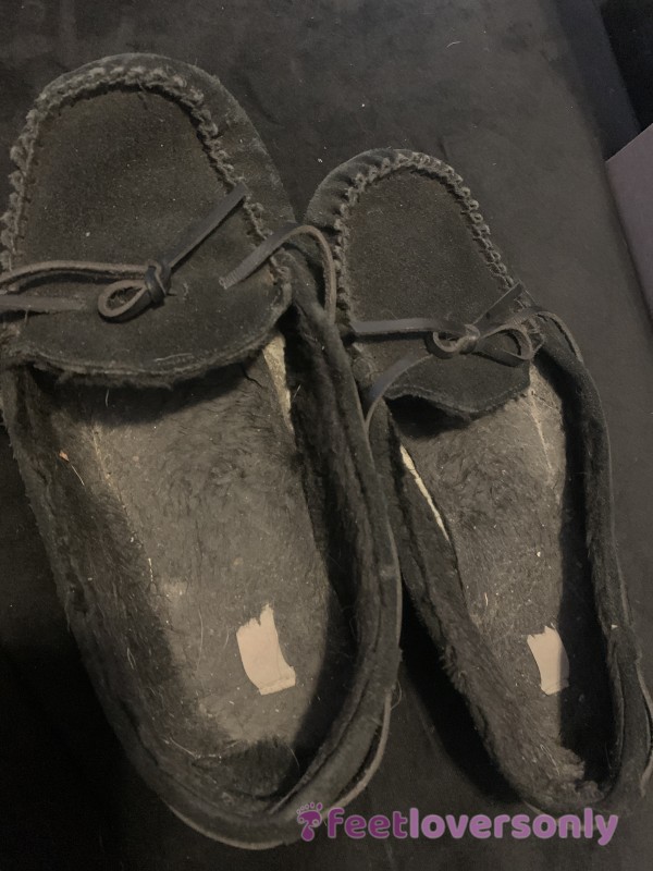 Black Slippers, Size 10