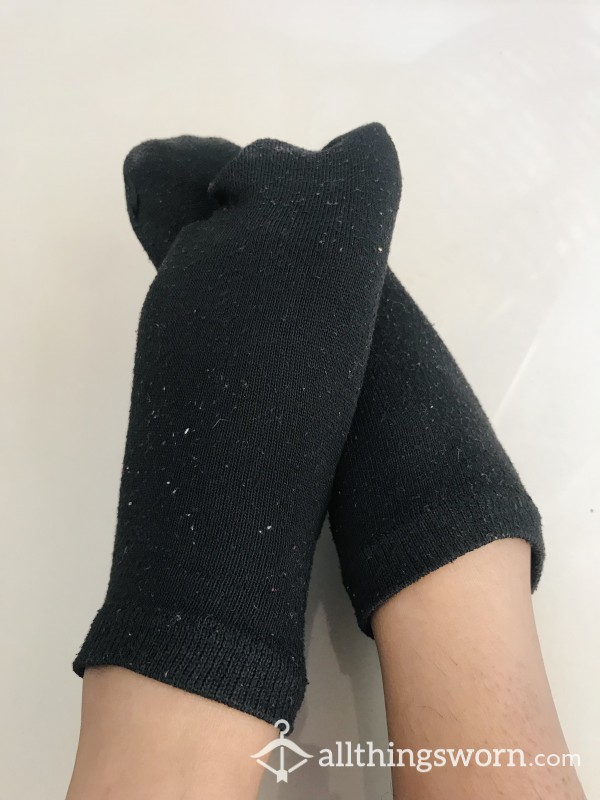 Black Ankle Length Socks 🧦 Well Worn & Well Used