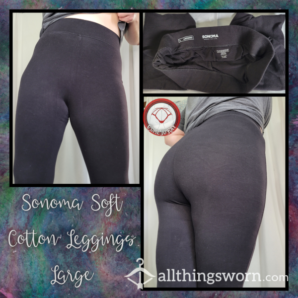 Black Sonoma Soft Cotton/Poly Leggings - Large