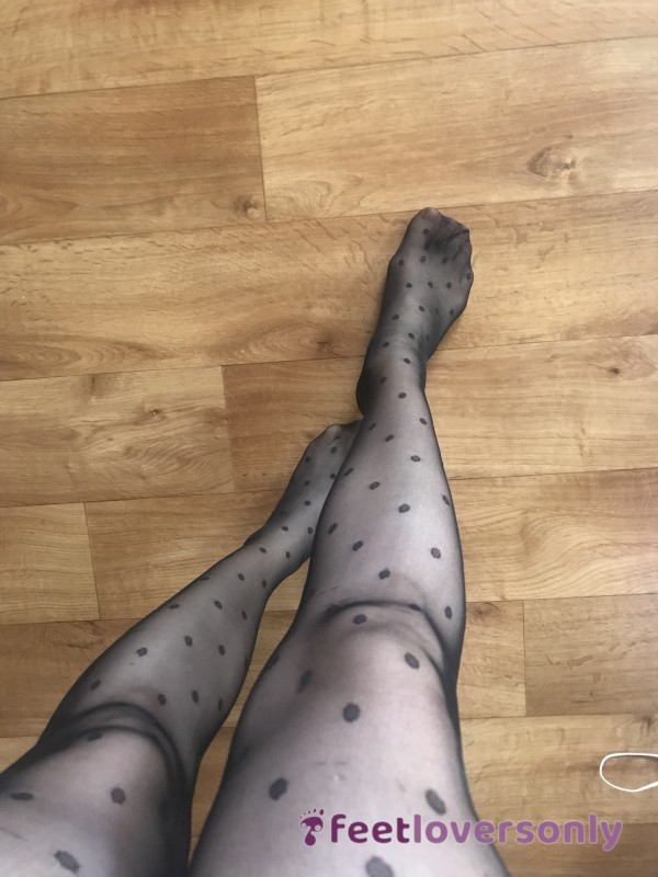 Black Spotted Tights Never Washed