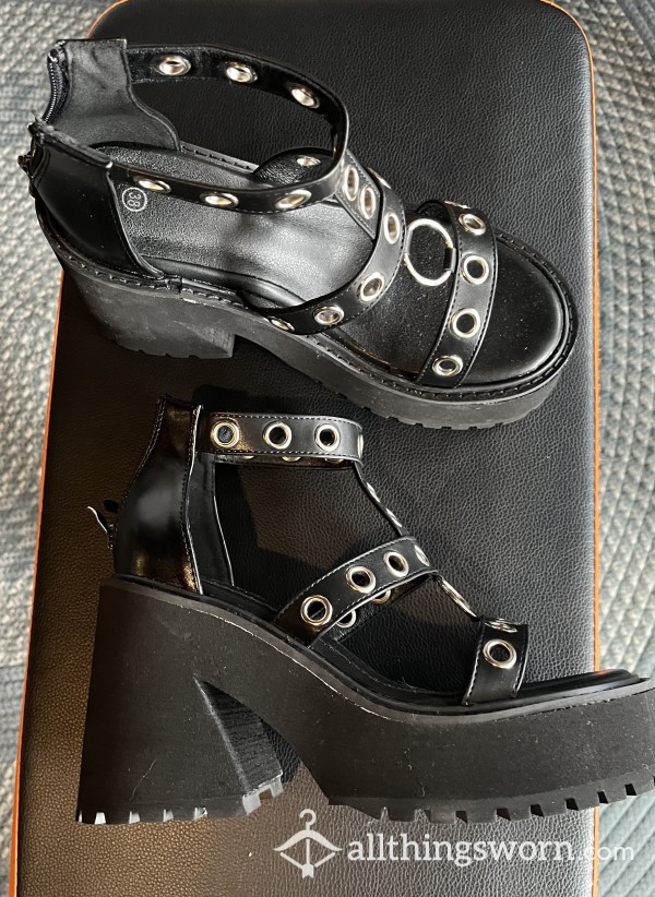 Black Stomping/Ball Busting Shoes